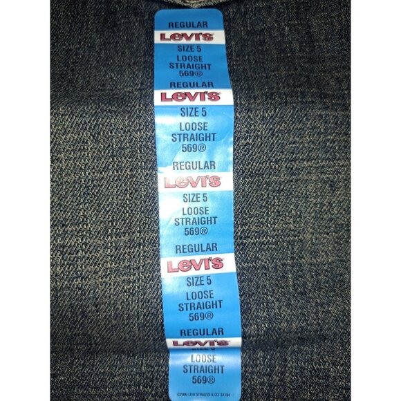 Levi's 569 Boys Jeans 5 Reg Adjustable Waist Loose Straight Fit Dark Wash - Picture 10 of 10